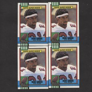 VINTAGE TOPPS DEION SANDERS ROOKIE CARD LOT  ATLANTA FALCONS